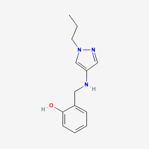 molecular formula C13H17N3O B11736889 2-{[(1-propyl-1H-pyrazol-4-yl)amino]methyl}phenol 