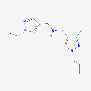 molecular formula C14H23N5 B11736898 [(1-ethyl-1H-pyrazol-4-yl)methyl][(3-methyl-1-propyl-1H-pyrazol-4-yl)methyl]amine CAS No. 1856079-43-0