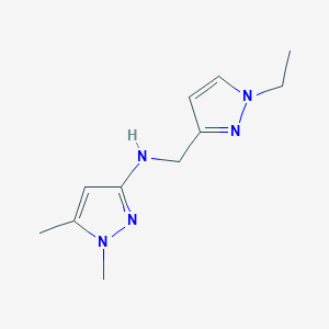 molecular formula C11H17N5 B11736901 N-[(1-Ethyl-1H-pyrazol-3-YL)methyl]-1,5-dimethyl-1H-pyrazol-3-amine 