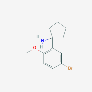 molecular formula C12H16BrNO B11736937 1-(5-Bromo-2-methoxyphenyl)cyclopentanamine 