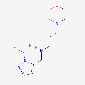 molecular formula C12H20F2N4O B11736961 {[1-(difluoromethyl)-1H-pyrazol-5-yl]methyl}[3-(morpholin-4-yl)propyl]amine 