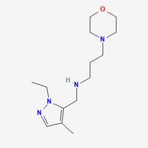 molecular formula C14H26N4O B11736984 [(1-ethyl-4-methyl-1H-pyrazol-5-yl)methyl][3-(morpholin-4-yl)propyl]amine 