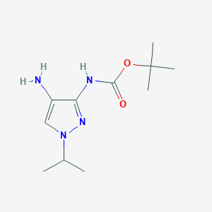 molecular formula C11H20N4O2 B11737006 tert-butyl (4-amino-1-isopropyl-1H-pyrazol-3-yl)carbamate 