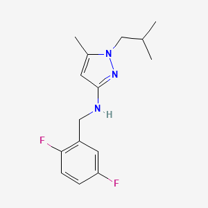 molecular formula C15H19F2N3 B11737008 N-[(2,5-difluorophenyl)methyl]-5-methyl-1-(2-methylpropyl)-1H-pyrazol-3-amine 