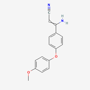 molecular formula C16H14N2O2 B11737052 3-Amino-3-[4-(4-methoxyphenoxy)phenyl]prop-2-enenitrile 