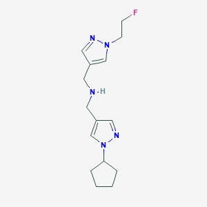 molecular formula C15H22FN5 B11737067 [(1-cyclopentyl-1H-pyrazol-4-yl)methyl]({[1-(2-fluoroethyl)-1H-pyrazol-4-yl]methyl})amine 