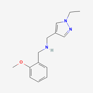 molecular formula C14H19N3O B11737068 [(1-ethyl-1H-pyrazol-4-yl)methyl][(2-methoxyphenyl)methyl]amine 