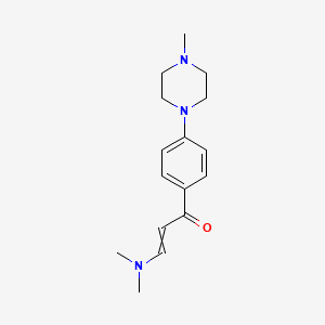 molecular formula C16H23N3O B11737126 3-(Dimethylamino)-1-[4-(4-methylpiperazin-1-yl)phenyl]prop-2-en-1-one 