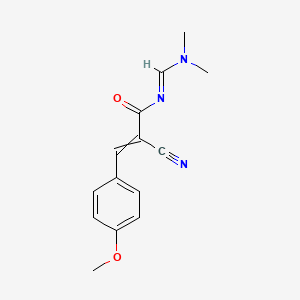 2-Cyano-N-[(dimethylamino)methylidene]-3-(4-methoxyphenyl)prop-2-enamide