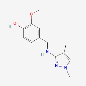 molecular formula C13H17N3O2 B11737187 4-{[(1,4-dimethyl-1H-pyrazol-3-yl)amino]methyl}-2-methoxyphenol 