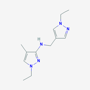 molecular formula C12H19N5 B11737189 1-ethyl-N-[(1-ethyl-1H-pyrazol-4-yl)methyl]-4-methyl-1H-pyrazol-3-amine 