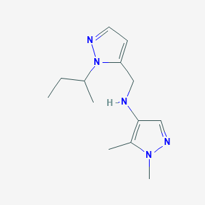 molecular formula C13H21N5 B11737198 N-{[1-(butan-2-yl)-1H-pyrazol-5-yl]methyl}-1,5-dimethyl-1H-pyrazol-4-amine 