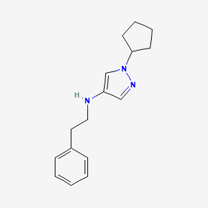 molecular formula C16H21N3 B11737217 1-cyclopentyl-N-(2-phenylethyl)-1H-pyrazol-4-amine 