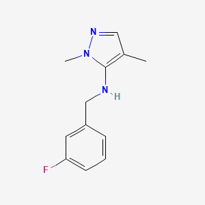 molecular formula C12H14FN3 B11737263 N-(3-fluorobenzyl)-1,4-dimethyl-1H-pyrazol-5-amine 