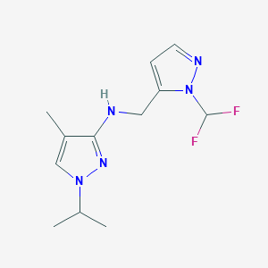 N-{[1-(difluoromethyl)-1H-pyrazol-5-yl]methyl}-4-methyl-1-(propan-2-yl)-1H-pyrazol-3-amine