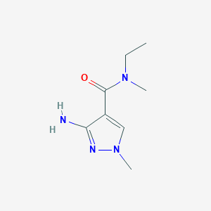 molecular formula C8H14N4O B11737288 3-Amino-N-ethyl-N,1-dimethyl-1H-pyrazole-4-carboxamide 