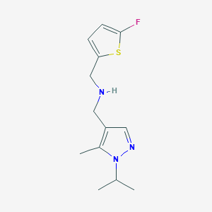 molecular formula C13H18FN3S B11737307 [(5-fluorothiophen-2-yl)methyl]({[5-methyl-1-(propan-2-yl)-1H-pyrazol-4-yl]methyl})amine 