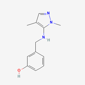 3-{[(1,4-dimethyl-1H-pyrazol-5-yl)amino]methyl}phenol