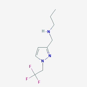 molecular formula C9H14F3N3 B11737311 propyl({[1-(2,2,2-trifluoroethyl)-1H-pyrazol-3-yl]methyl})amine 