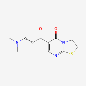 molecular formula C11H13N3O2S B11737313 6-[3-(dimethylamino)prop-2-enoyl]-2H,3H,5H-[1,3]thiazolo[3,2-a]pyrimidin-5-one 