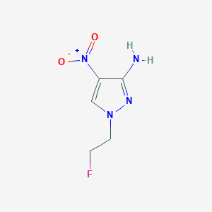 molecular formula C5H7FN4O2 B11737314 1-(2-Fluoroethyl)-4-nitro-1H-pyrazol-3-amine 