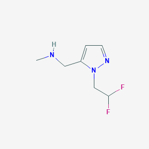 molecular formula C7H11F2N3 B11737320 ([1-(2,2-Difluoroethyl)-1H-pyrazol-5-YL]methyl)(methyl)amine 