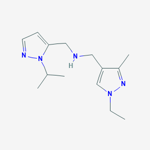 molecular formula C14H23N5 B11737322 [(1-ethyl-3-methyl-1H-pyrazol-4-yl)methyl]({[1-(propan-2-yl)-1H-pyrazol-5-yl]methyl})amine CAS No. 1856080-88-0