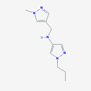 molecular formula C11H17N5 B11737333 N-[(1-methyl-1H-pyrazol-4-yl)methyl]-1-propyl-1H-pyrazol-4-amine 