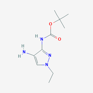 molecular formula C10H18N4O2 B11737341 tert-butyl (4-amino-1-ethyl-1H-pyrazol-3-yl)carbamate 