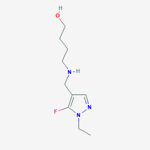 molecular formula C10H18FN3O B11737373 4-{[(1-ethyl-5-fluoro-1H-pyrazol-4-yl)methyl]amino}butan-1-ol 