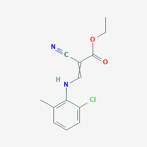 molecular formula C13H13ClN2O2 B11737375 Ethyl 3-(2-chloro-6-methylanilino)-2-cyanoprop-2-enoate 