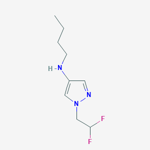 molecular formula C9H15F2N3 B11737392 N-butyl-1-(2,2-difluoroethyl)-1H-pyrazol-4-amine 