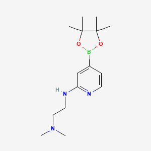 molecular formula C15H26BN3O2 B11737417 N-[2-(dimethylamino)ethyl]-4-(4,4,5,5-tetramethyl-1,3,2-dioxaborolan-2-yl)pyridin-2-amine 