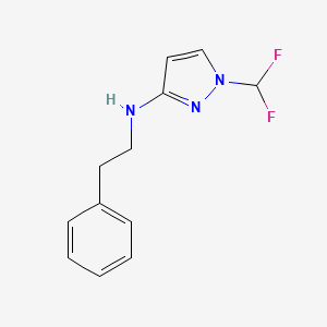 molecular formula C12H13F2N3 B11737419 1-(difluoromethyl)-N-(2-phenylethyl)-1H-pyrazol-3-amine 