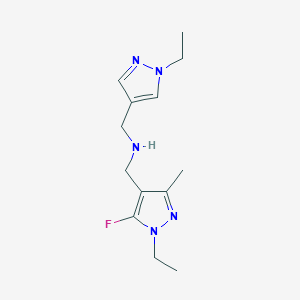 molecular formula C13H20FN5 B11737425 [(1-ethyl-1H-pyrazol-4-yl)methyl][(1-ethyl-5-fluoro-3-methyl-1H-pyrazol-4-yl)methyl]amine 