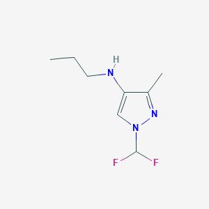 molecular formula C8H13F2N3 B11737440 1-(difluoromethyl)-3-methyl-N-propyl-1H-pyrazol-4-amine 