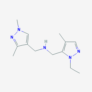 molecular formula C13H21N5 B11737498 [(1,3-dimethyl-1H-pyrazol-4-yl)methyl][(1-ethyl-4-methyl-1H-pyrazol-5-yl)methyl]amine 