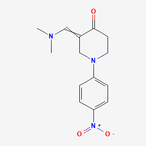 molecular formula C14H17N3O3 B11737529 3-[(Dimethylamino)methylidene]-1-(4-nitrophenyl)piperidin-4-one 