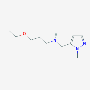 molecular formula C10H19N3O B11737549 (3-Ethoxypropyl)[(1-methyl-1H-pyrazol-5-yl)methyl]amine 