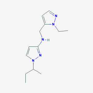 molecular formula C13H21N5 B11737566 1-(butan-2-yl)-N-[(1-ethyl-1H-pyrazol-5-yl)methyl]-1H-pyrazol-3-amine 