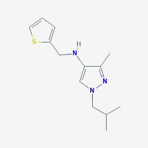 3-methyl-1-(2-methylpropyl)-N-[(thiophen-2-yl)methyl]-1H-pyrazol-4-amine