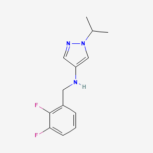 molecular formula C13H15F2N3 B11737595 N-[(2,3-difluorophenyl)methyl]-1-(propan-2-yl)-1H-pyrazol-4-amine 