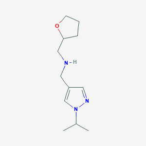 molecular formula C12H21N3O B11737603 [(oxolan-2-yl)methyl]({[1-(propan-2-yl)-1H-pyrazol-4-yl]methyl})amine 