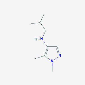 molecular formula C9H17N3 B11737633 1,5-dimethyl-N-(2-methylpropyl)-1H-pyrazol-4-amine 