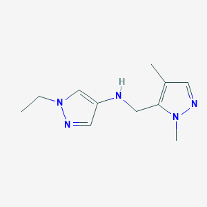 molecular formula C11H17N5 B11737637 N-[(1,4-dimethyl-1H-pyrazol-5-yl)methyl]-1-ethyl-1H-pyrazol-4-amine 