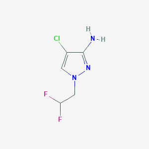 molecular formula C5H6ClF2N3 B11737658 4-Chloro-1-(2,2-difluoroethyl)-1H-pyrazol-3-amine 