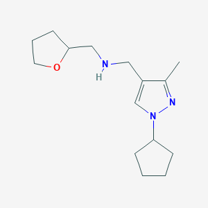 [(1-cyclopentyl-3-methyl-1H-pyrazol-4-yl)methyl][(oxolan-2-yl)methyl]amine