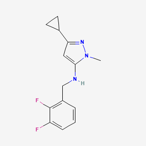 molecular formula C14H15F2N3 B11737664 3-cyclopropyl-N-[(2,3-difluorophenyl)methyl]-1-methyl-1H-pyrazol-5-amine CAS No. 1856053-85-4