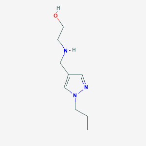 molecular formula C9H17N3O B11737669 2-{[(1-propyl-1H-pyrazol-4-yl)methyl]amino}ethan-1-ol 