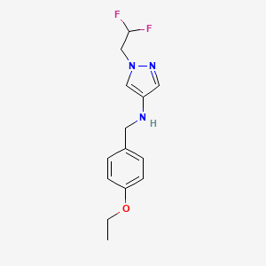 molecular formula C14H17F2N3O B11737701 1-(2,2-difluoroethyl)-N-[(4-ethoxyphenyl)methyl]-1H-pyrazol-4-amine 